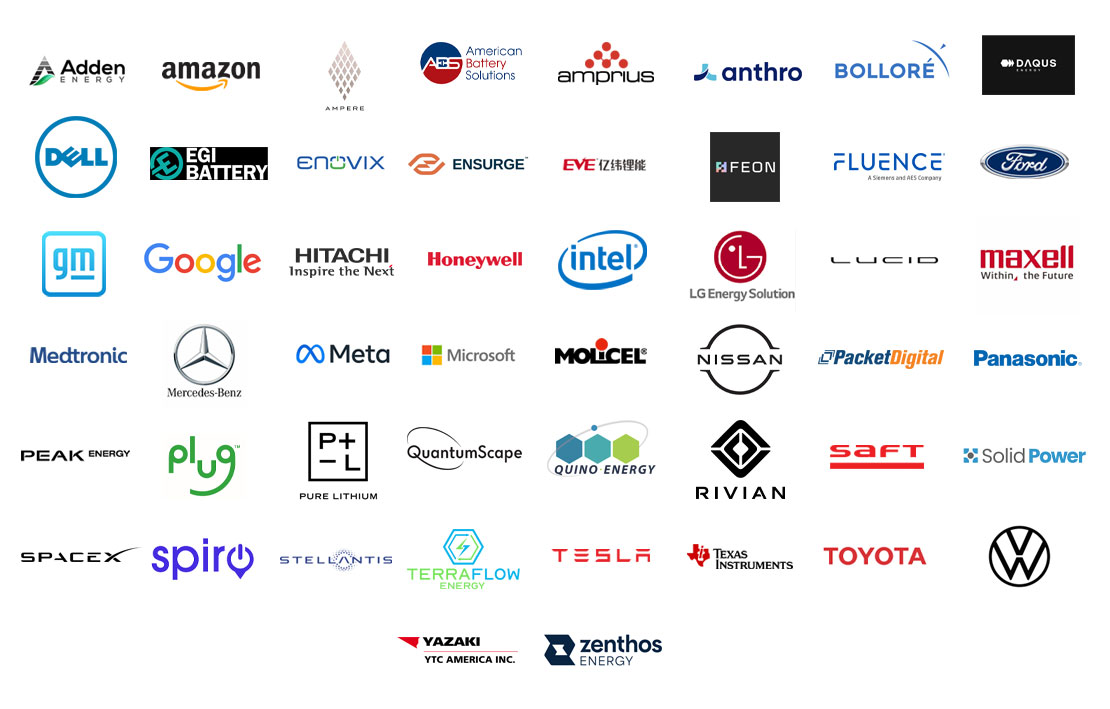 Leading OEMs and Battery Developers Company Logos