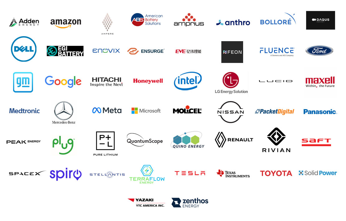 Leading OEMs and Battery Developers Company Logos