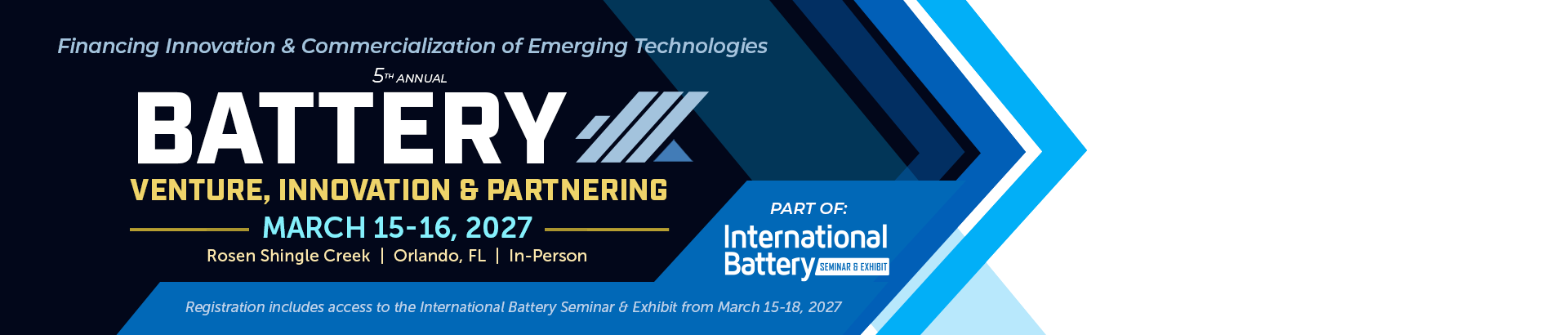 Battery  Venture, Innovation, and Partnering 2027 - Orlando, FL